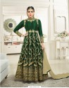 Dark Green Silk Heavy Embroidered Designer Anarkali Suit