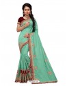 Sea Green Two Ton Silk Designer Embroidred Saree