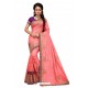 Peach Two Ton Silk Designer Hand Work Saree