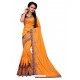 Yellow Two Ton Silk Designer Hand Work Saree