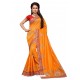 Orange Silk Designer Hand Work Saree