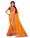 Orange Silk Designer Hand Work Saree