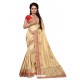 Golden Two Ton Silk Designer Hand Work Saree