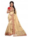 Golden Two Ton Silk Designer Hand Work Saree