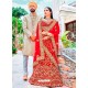 Red Micro Velvet Embroidered Designer Lehenga Choli