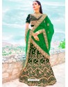 Dark Green Micro Velvet Embroidered Designer Lehenga Choli