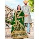 Spectacular Dark Green Micro Velvet Embroidered Wedding Lehenga Choli