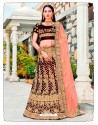 Attractive Maroon Micro Velvet Embroidered Wedding Lehenga Choli