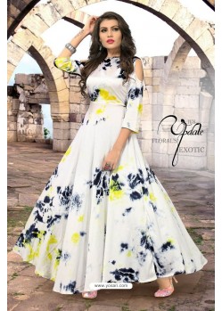 Off White Designer Readymade Kurti