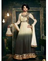 Off White Embroidered Work Anarkali Suit