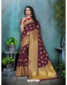 Maroon Traditional Banarasi Silk Designer Saree