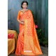 Orange Traditional Banarasi Silk Designer Saree