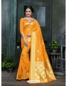 Yellow Traditional Banarasi Silk Designer Saree