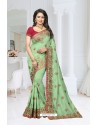 Sea Green Fancy Soft Silk Designer Saree