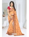 Orange Fancy Soft Silk Designer Saree