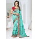 Sky Blue Fancy Soft Silk Designer Saree