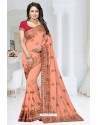 Peach Fancy Soft Silk Designer Saree