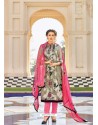 Enhanting Multi Colour And Pink Cotton Printed Straight Salwar Suit