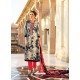 Elegant Multi Colour And Red Cotton Printed Straight Salwar Suit