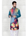 Competent Multi Colour Polyster Designer Readymade Mens Kurta Pajama