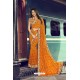 Orange Chiffon Printed Silk Saree
