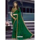 Dark Green Georgette Printed Silk Saree