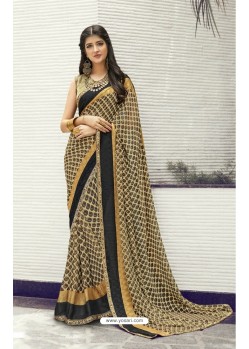 Multi Colour Georgette Printed Silk Saree