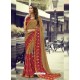 Camel Georgette Printed Silk Saree