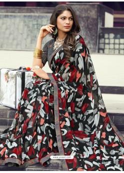 Multi Colour Georgette Printed Silk Saree