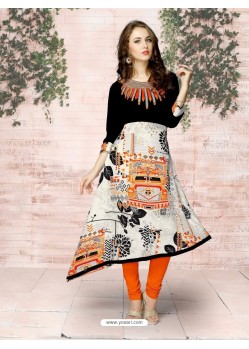 Multi Colour Embroidered And Printed Designer Readymade Kurti