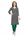 Black Cotton Printed Designer Readymade Kurti