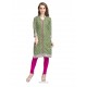 Green Cotton Printed Designer Readymade Kurti