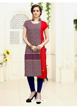 Multi Colour Rayon Printed Designer Readymade Kurti