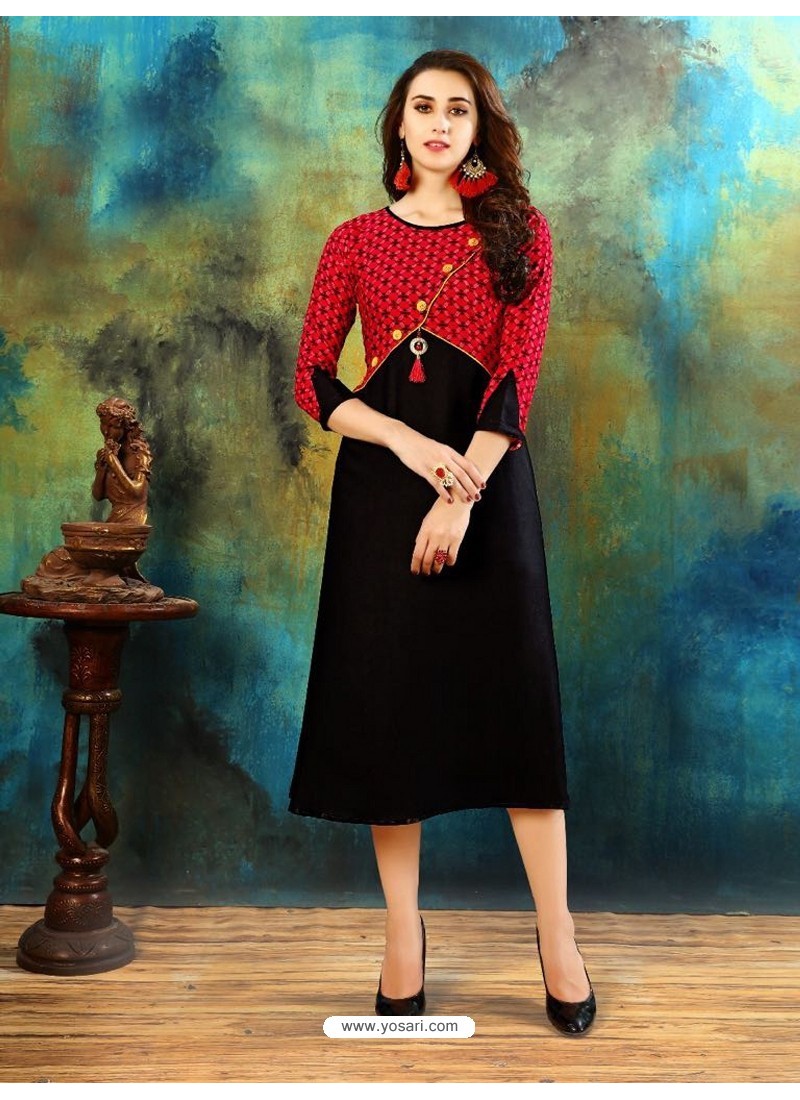 9 Latest Black and Red Kurti Designs  Tips and Beauty