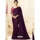 Purple Georgette Silk Designer Party Wear Saree