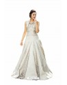 Awesome Off White Thread Embroidered Designer Readymade Gown