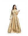 Golden Art Silk Party Wear Designer Readymade Floor Length Gown