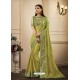 Green Embroidered Chandan Silk Designer Saree