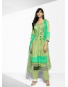 Green Embroidered Pure Lawn Cotton Designer Straight Suit
