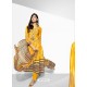 Yellow Embroidered Pure Lawn Cotton Designer Straight Suit
