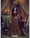 Maroon Heavy Embroidered Net Designer Anarkali Suit