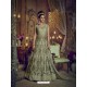 Olive Green Heavy Embroidered Net Designer Anarkali Suit