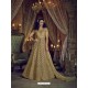 Golden Heavy Embroidered Net Designer Anarkali Suit