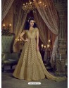 Golden Heavy Embroidered Net Designer Anarkali Suit