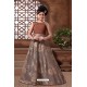 Brown Silk Hand Worked Party wear Readymade Girls Gown