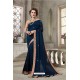 Navy Blue Heavy Embroidered Georgette Designer Party Wear Saree