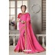 Fuchsia Heavy Embroidered Silk Designer Party Wear Saree