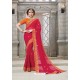 Red Heavy Embroidered Silk Designer Party Wear Saree