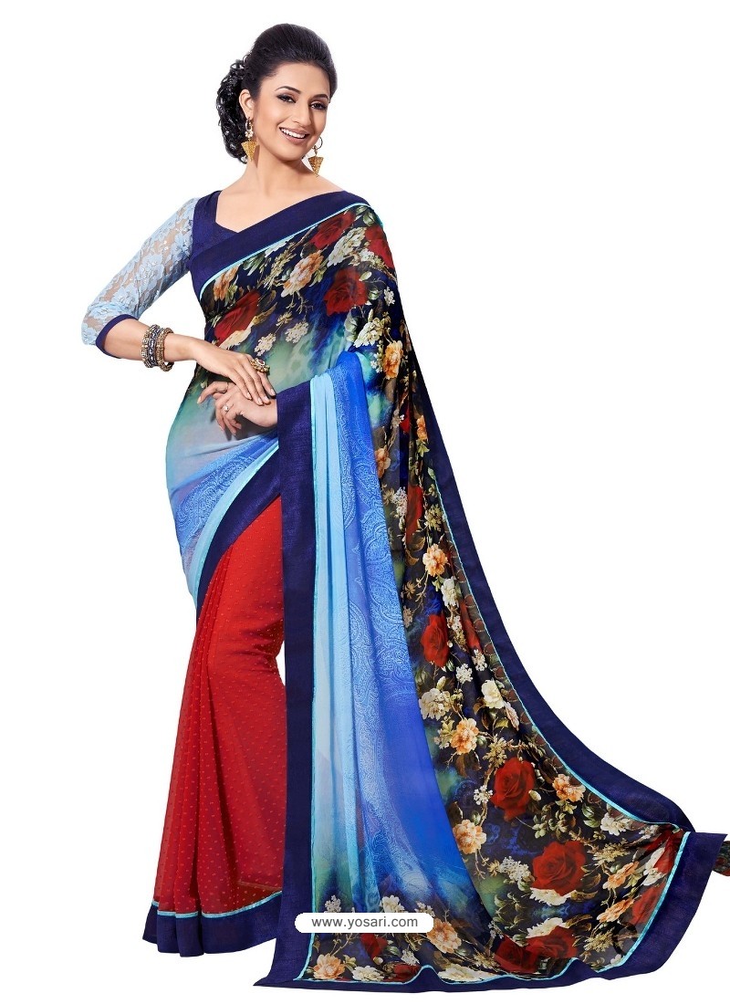 Georgette Multicolor Sari