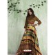 Brown And Multi Colour Art Silk Printed Designer Gown